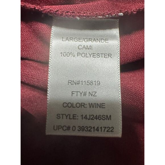 Nicki Nicole Miller Maroon Lace Long Sleeve Top Tank Set Large - Picture 4 of 8